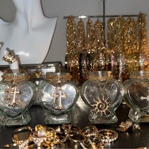 Gold Cross and Sun Pendant Necklace